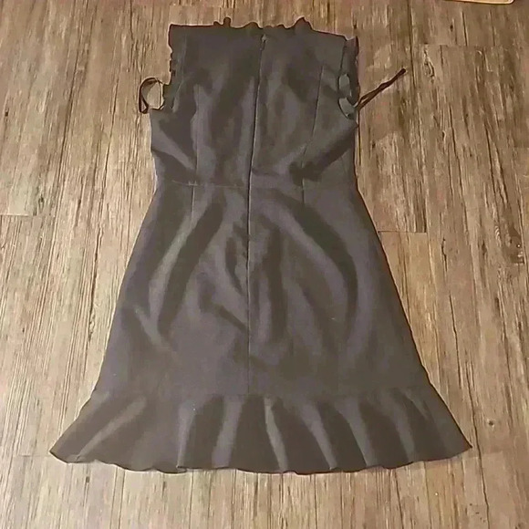 Womens Karl Lagerfeld Black Ruffle Cocktail Midi Dress Sz 10 - Picture 4 of 4
